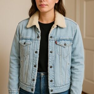 Levi's Sharp Lined Denim Trucker Jacket-Size L (new)